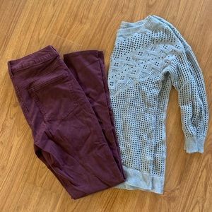 High Rise Maroon Jeggings